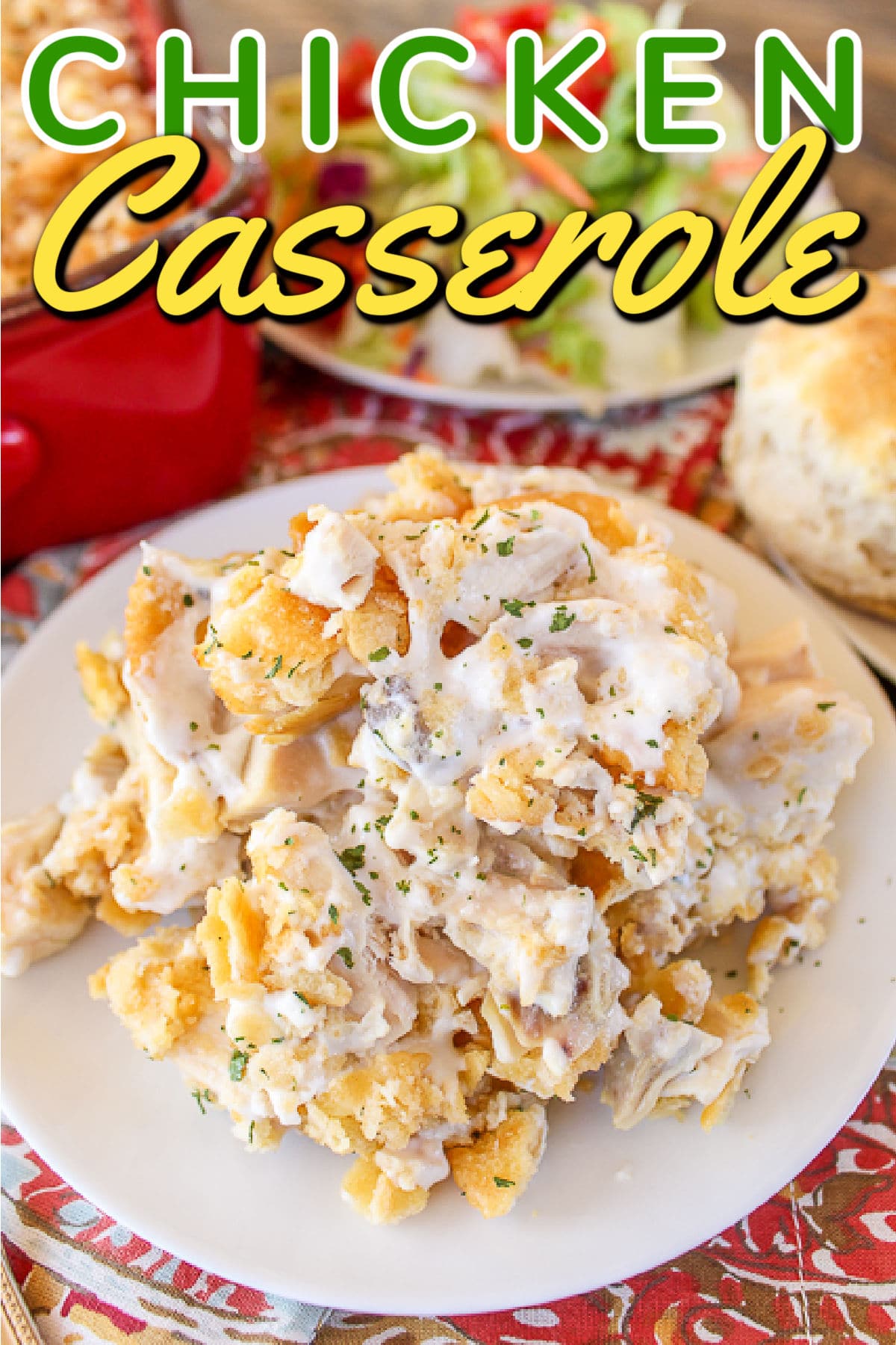This Chicken Casserole with Ritz Crackers is the easiest recipe you’ll find and so delicious! The whole family will love this chicken casserole recipe! via @foodhussy