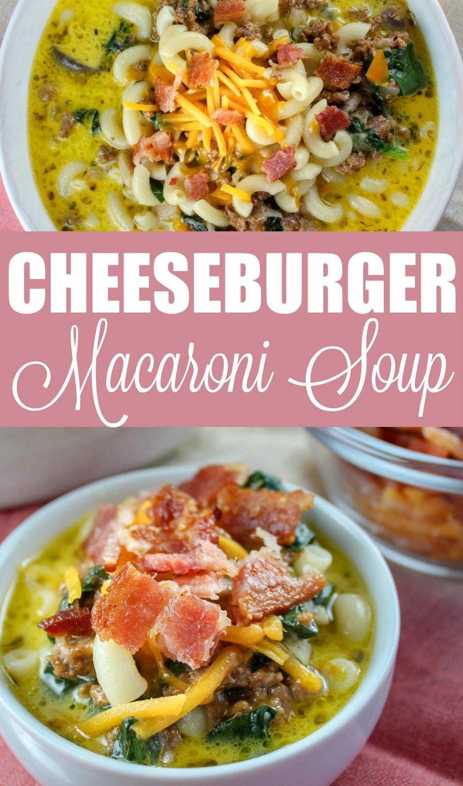 Cheeseburger Macaroni Soup is the ultimate comfort food! It’s warm, cheesy, thick and delicious! This family-friendly recipe is easy to make and can be prepared in about 30 minutes. via @foodhussy