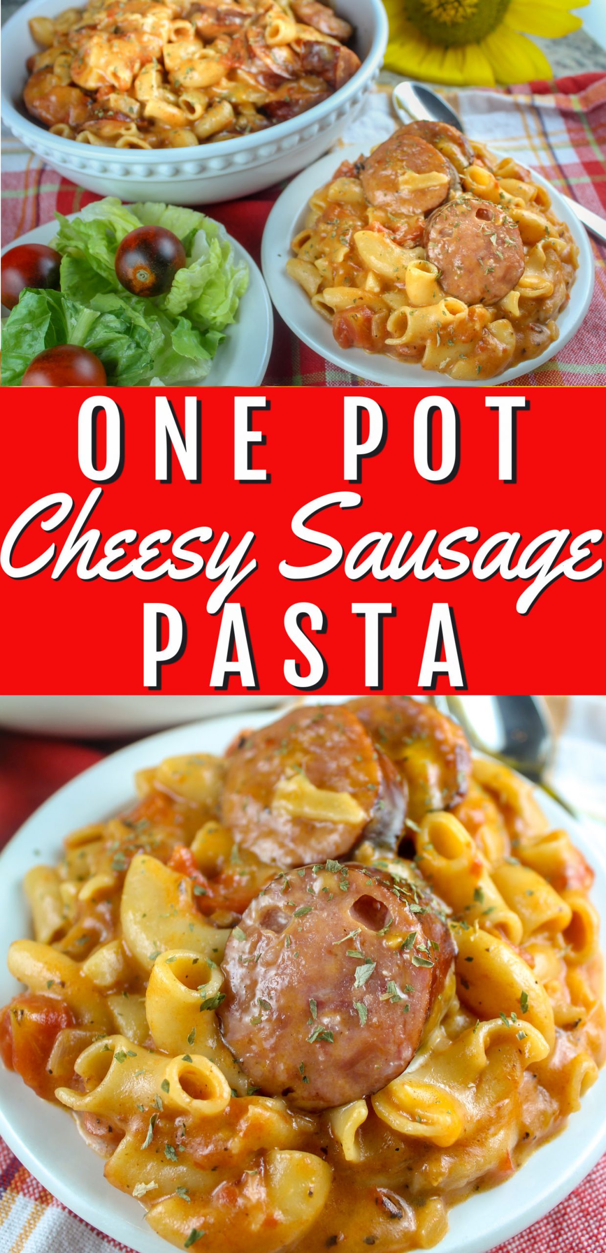 This is the cheesiest sausage one pot pasta you’ll ever try! It’s my favorite comfort food recipe and it’s quick and easy! via @foodhussy