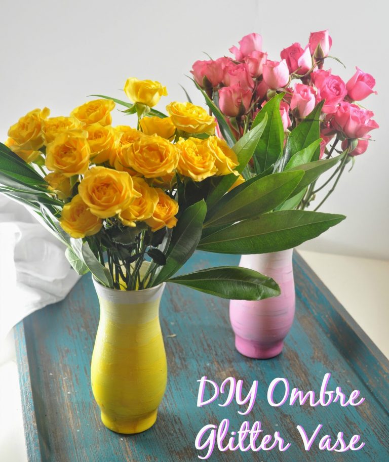 DIY: Ombre Glitter Vases (for under $2!)