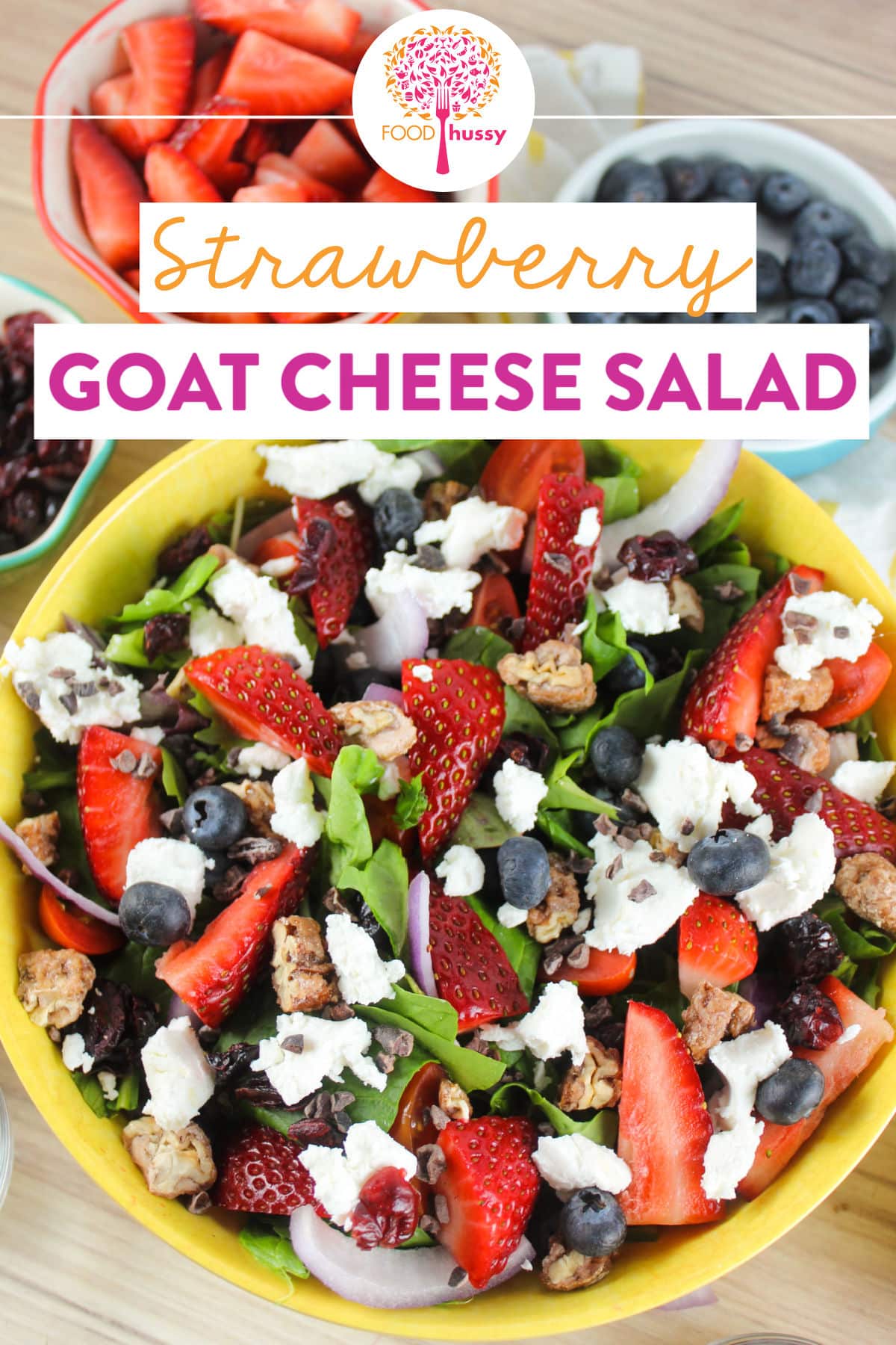 This Strawberry Goat Cheese Salad is a favorite in my house! It's a copycat of a restaurant salad that's local here in Cinci - the taste of spring with strawberries, blueberries and tomatoes plus a couple of surprises!
 via @foodhussy