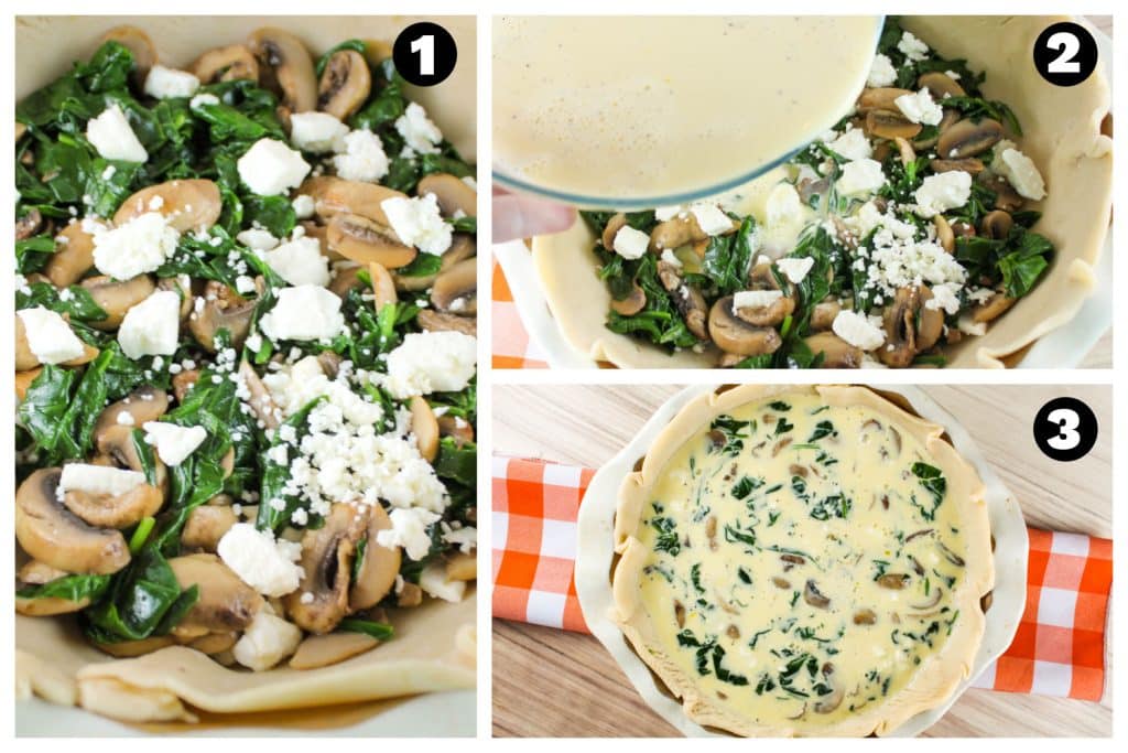 Spinach Mushroom Feta Quiche