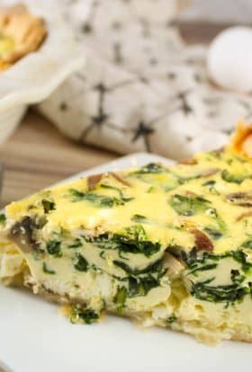 Spinach Mushroom Feta Quiche