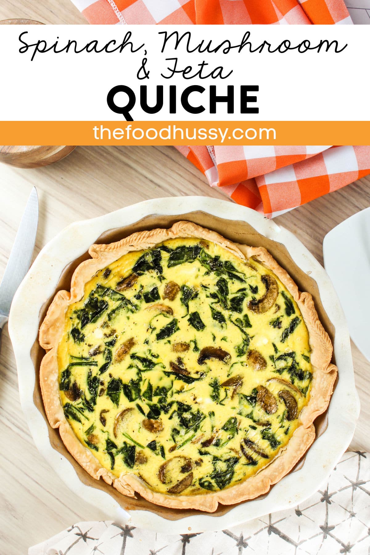 This Spinach Mushroom Feta Quiche is the perfect Sunday brunch dish! You have the freshness from the bright green spinach, buttery goodness from sautéd mushrooms and a little salty from the crumbled feta.
 via @foodhussy