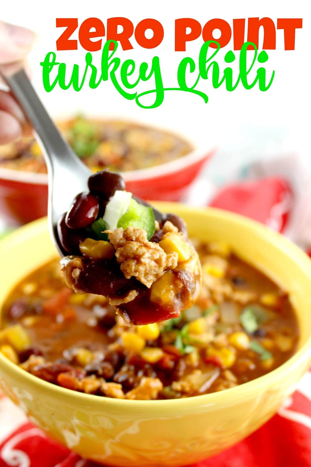 This turkey chili packs a lot of flavor and so many tastes in each bite – but the best part – it has ZERO POINTS. Now what does that mean? If you’re on Weight Watchers – it means you’re very happy! If you’re not – it basically means – eat up!!! It’s really healthy! via @foodhussy