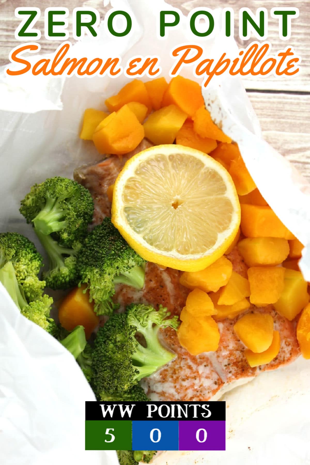 This ZERO POINT dinner is great! The salmon, broccoli & butternut squash are all so good for you! Then sprinkle on some seasoning and add a zero point sauce – and you’ll never believe it’s zero points! via @foodhussy