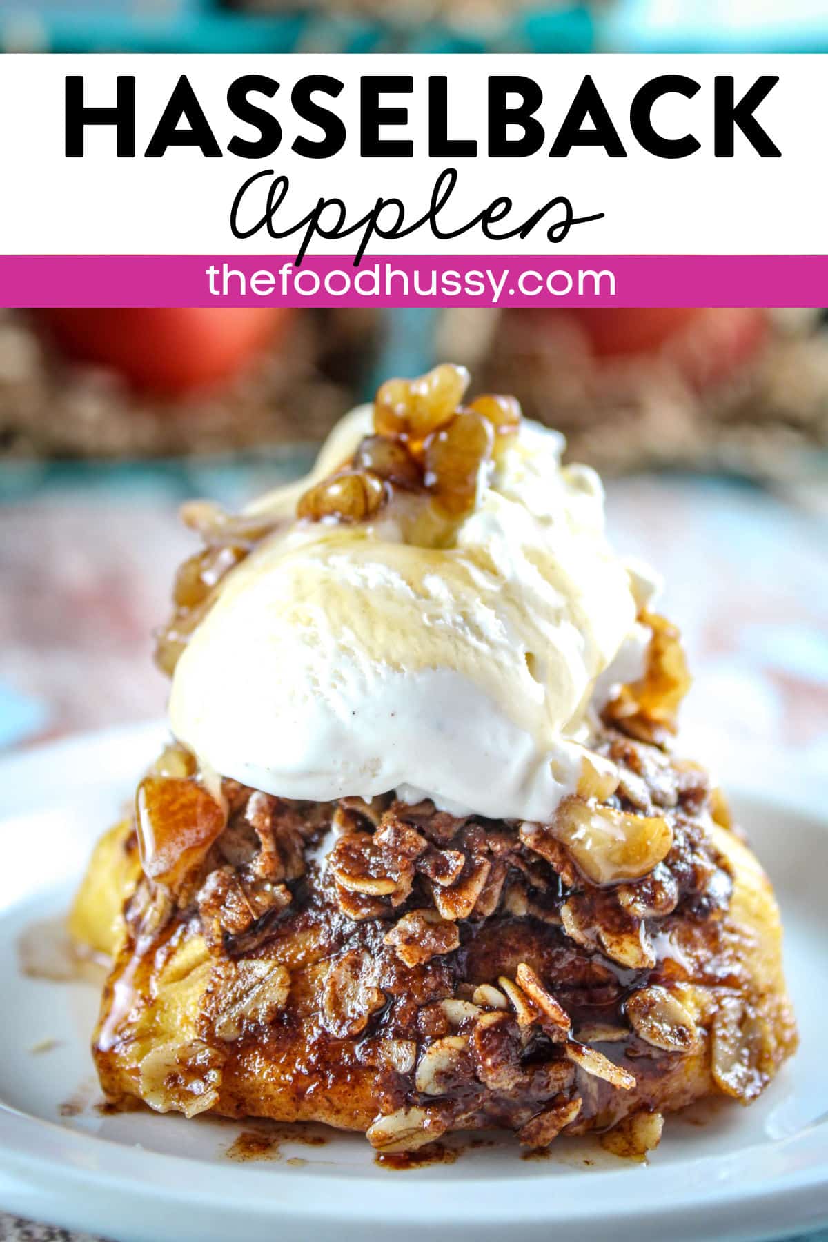 Hasselback Apples are a dessert that is not only easy - but delicious!!!! It turns out to be sort of like a crustless apple pie – all the goodness of the filling with no crust! I can’t say the recipe is light by any means – but it’s really not too bad! There’s a little butter and a little sugar – but that’s about it. 
 via @foodhussy