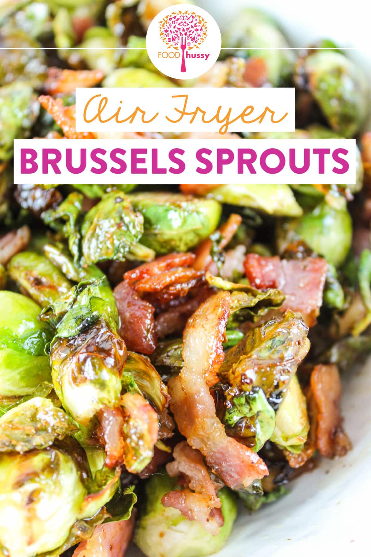 Making these Air Fryer Brussels Sprouts with Maple Syrup will have your whole family asking for this side dish every week! Crispy Brussels sprouts tossed in maple syrup and garlic - oh and there's bacon!!!  via @foodhussy