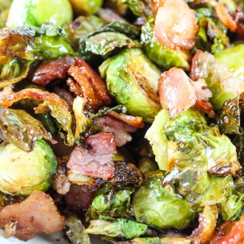 Air Fryer Brussels Sprouts with Maple Syrup