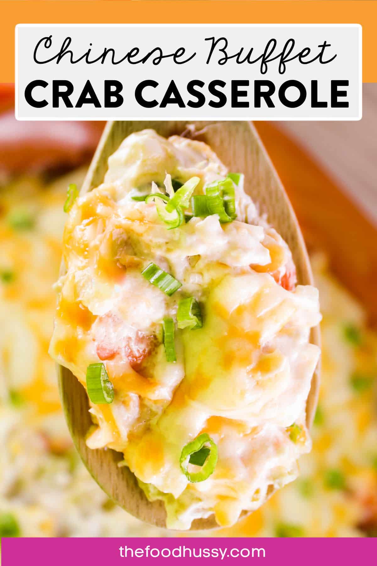 Chinese Buffet Crab Casserole is creamy, crunchy and cheesy! Crab Casserole is my favorite item on the buffet - along with the pink chicken on a stick - and the donuts!  via @foodhussy