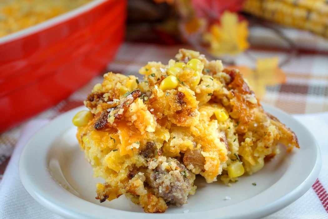 Loaded Farmhouse Spoon Bread - The Food Hussy