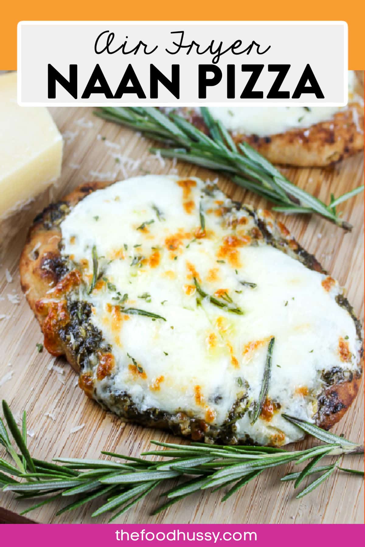 Naan Pizza in the air fryer is one of my favorite quick meals or snacks! Whether you want all the toppings or something simple like this white pizza - the air fryer will have this lunch done in less than 5 minutes! via @foodhussy