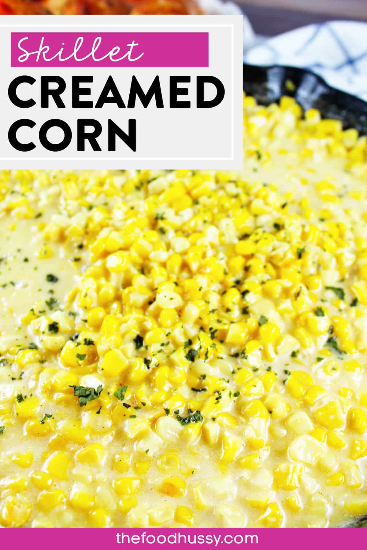 This Skillet Creamed Corn is a delicious savory and sweet side dish that is perfect for every holiday. You'll never want that canned stuff again!  via @foodhussy