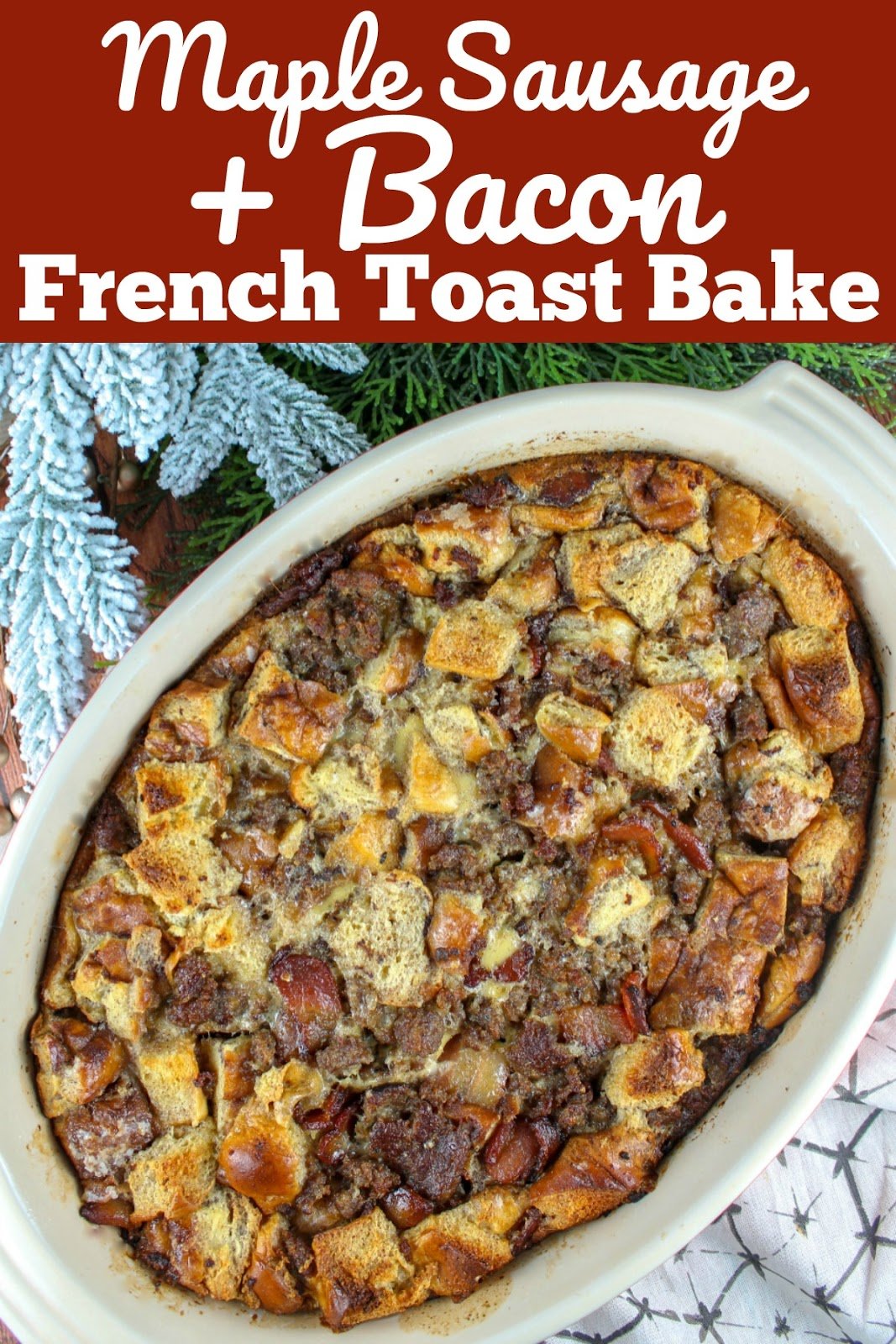 If you’ve got a crowd for breakfast, this French Toast Bake is just the dish! It’s like french toast kicked up about 10 notches! Filled with maple deliciousness as well as bacon AND sausage – there will not be ANY leftovers. And…it is SUPER EASY!
 via @foodhussy