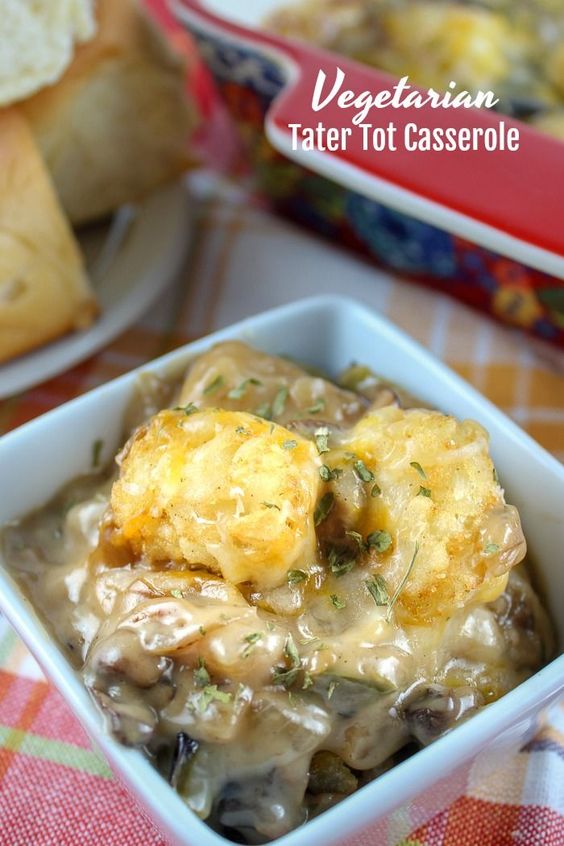This meatless tater tot casserole recipe is great for Meatless Mondays or anytime you’re craving a veggie-filled casserole! Plus this rich-tasting comfort food is healthy and delicious! Even picky eaters will gobble up any version of a cheesy tater tot casserole that lands on their plate! via @foodhussy