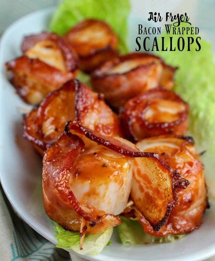 Scallops wrapped in bacon – is there any more to say? Pop them in the air fryer and they’re done in minutes! Perfect for an appetizer or a main dish served with veggies!
 via @foodhussy
