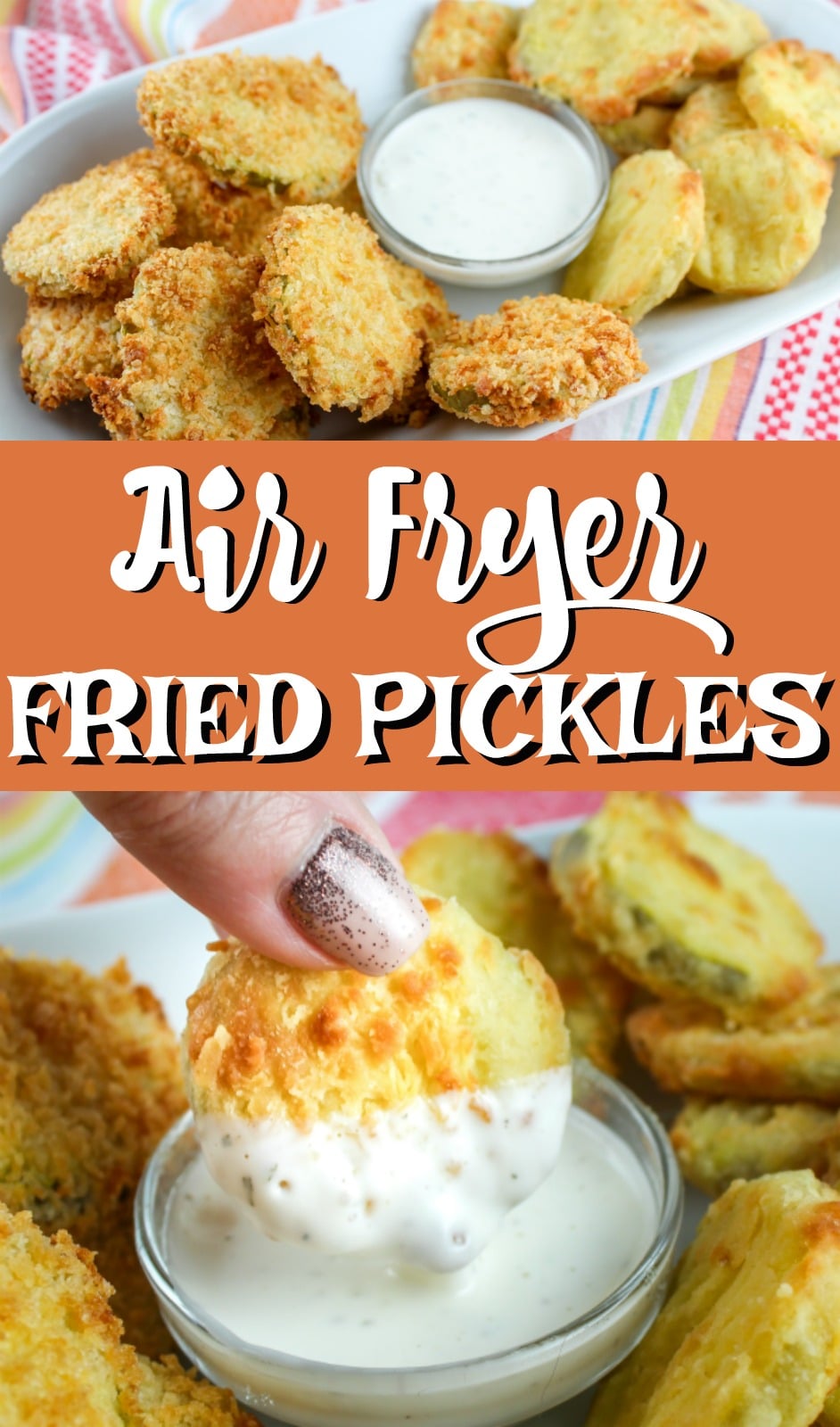 Fried Pickles are one of my favorite appetizers and I’ve been dying to make them in the air fryer. I did a poll and it was a landslide that chips are preferred over spears! I even made them two ways – crispy and extra crispy!
 via @foodhussy