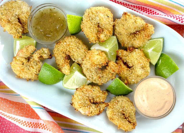 Air Fryer Cilantro Lime Breaded Shrimp