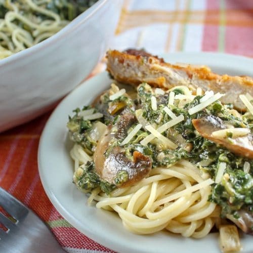 Boneless Pork Chops In Creamy Garlic Spinach Sauce