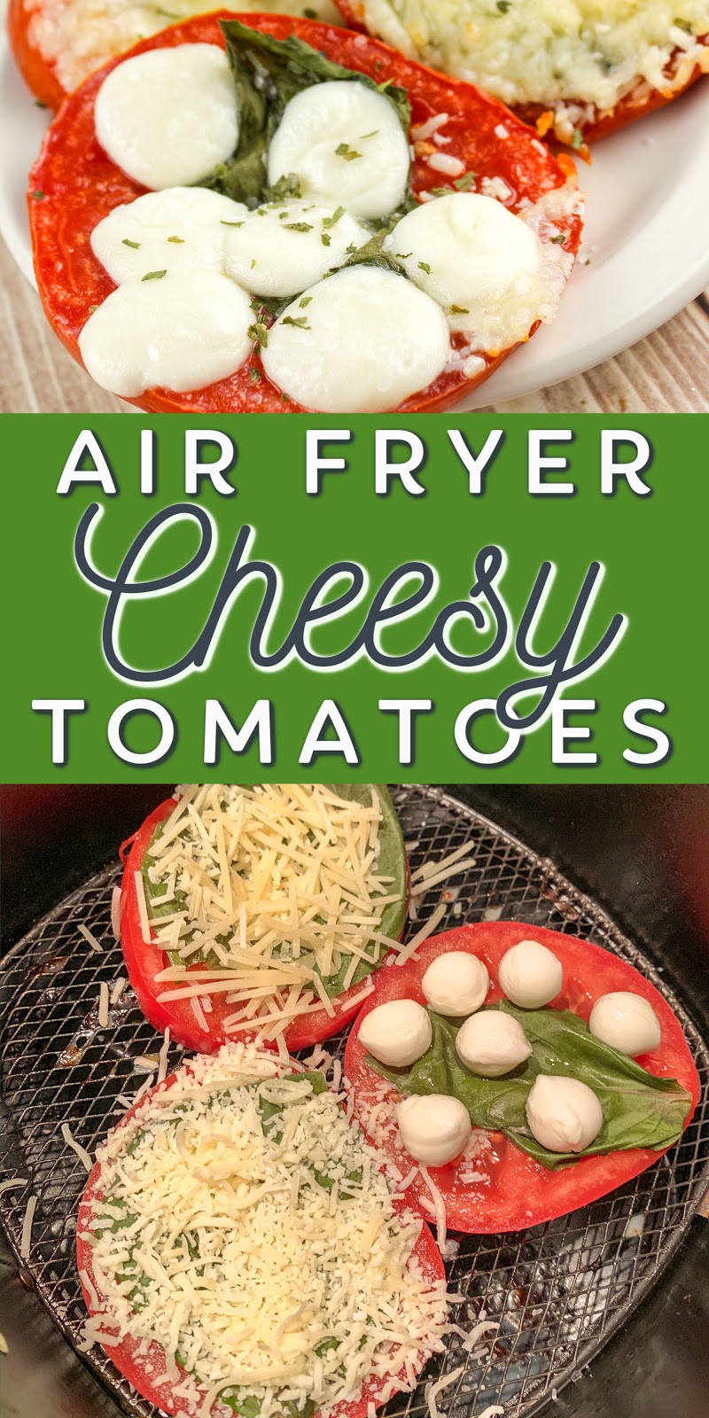 Jazz up plain tomatoes in your air fryer just by adding a little cheese and fresh basil! Air Fryer Cheesy Tomatoes bring out the best in the tomatoes and is ready in minutes! via @foodhussy