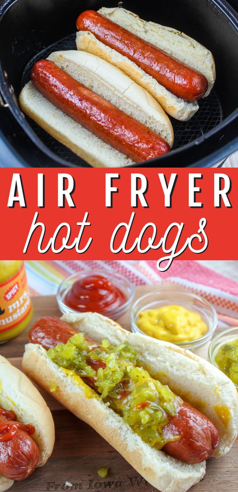 Hot Dogs in an air fryer are game changing! They’re cooked perfectly and taste like they’re meant to taste – juicy, meaty – so good! I’ll never make hot dogs another way!
 via @foodhussy