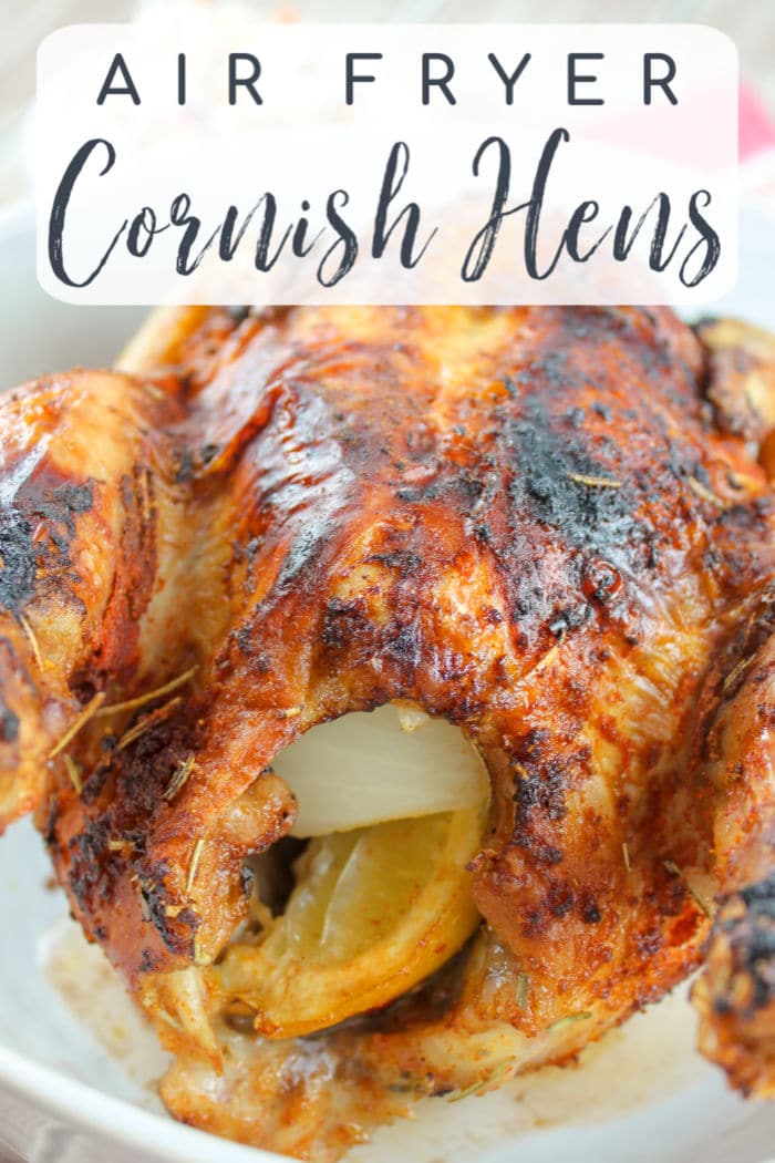 I love roasted chicken – but when cooking for 1-2 – a whole chicken is a lot – this air fryer cornish hen recipe makes delicious, juicy roasted chicken in less than 30 minutes!
 via @foodhussy