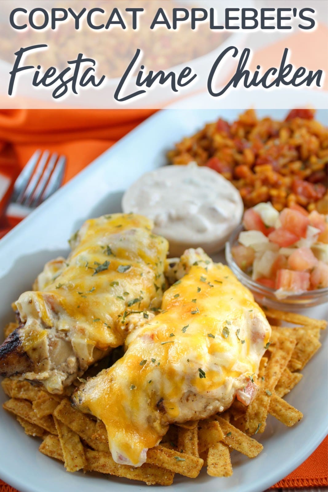 Applebee’s Fiesta Lime Chicken is a celebration of flavor! Grilled chicken with a zippy lime sauce, salsa ranch and cheese – with a side of Spanish Rice – it’s a delish dish!
 via @foodhussy