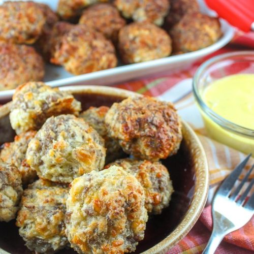 Cheesy Garlic Sausage Balls