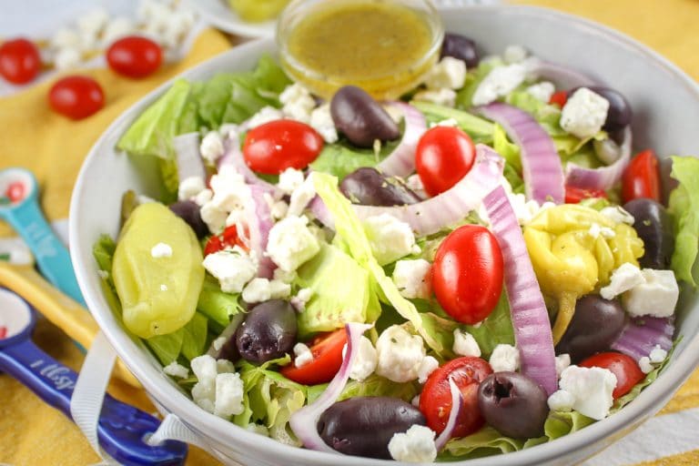 How To Make Copycat Panera Greek Salad & Dressing At Home (With Nutritional Facts)