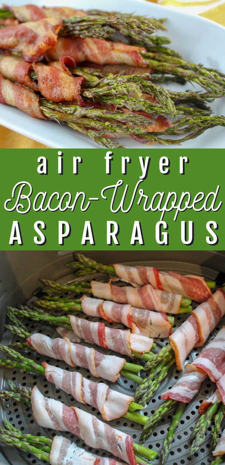 Bacon wrapped asparagus is delicious as a side dish or even a fancy appetizer – it makes it even easier when you pop it in the air fryer!
 via @foodhussy