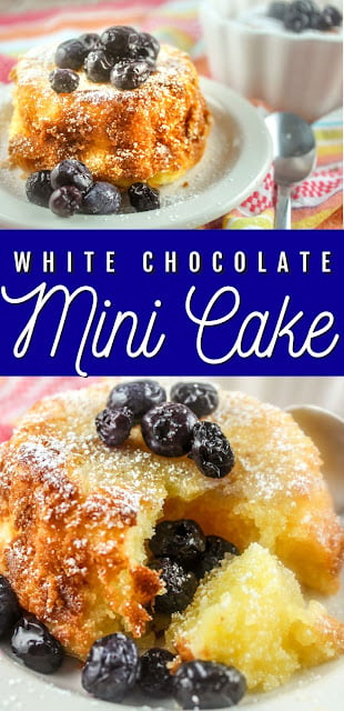 These little white chocolate mini pound cakes are moist and delicious – topped with fresh blueberries – they’re a perfect date night dessert! The white chocolate makes them sweet but not too rich. They’re my new favorite – and they’re ready in less than 20 minutes.
 via @foodhussy