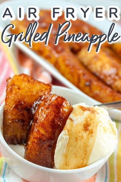 Summertime screams PINEAPPLE! It’s such a happy color and just tastes like summer! It’s the Sweet Tart of the fruit world. And popping pineapple in your air fryer will make the best dessert in just minutes!
 via @foodhussy