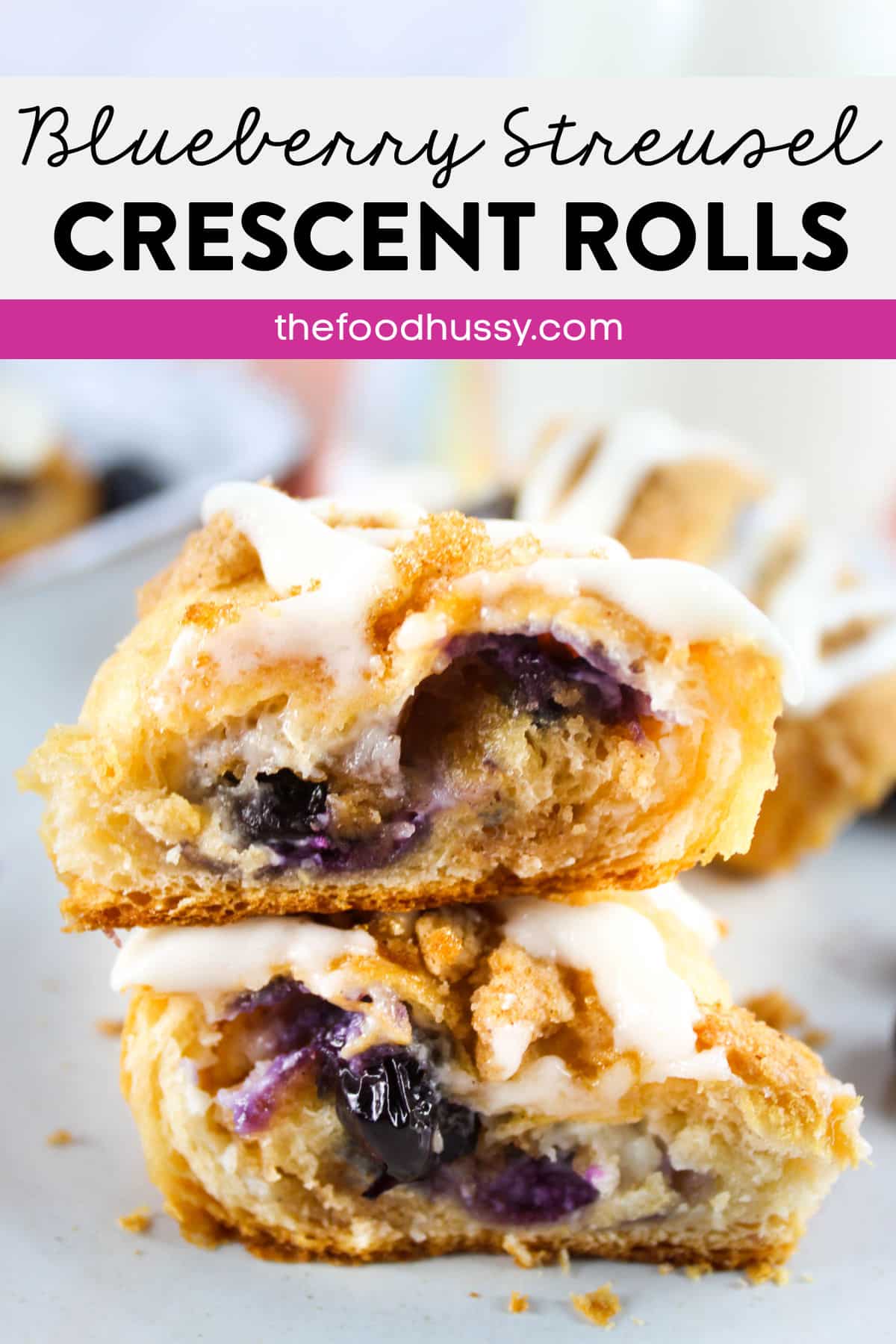 These Blueberry Cream Cheese Crescent Rolls will be your new favorite pastry! Whether it's a weeknight dessert or a Sunday brunch - they are creamy, fruity and delicious.  via @foodhussy