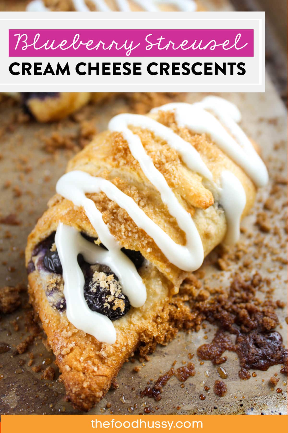 These Blueberry Cream Cheese Crescent Rolls will be your new favorite pastry! Whether it's a weeknight dessert or a Sunday brunch - they are creamy, fruity and delicious.  via @foodhussy