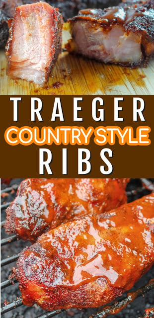 Smoking country style ribs on the Traeger is a delicious new way to enjoy an affordable and delicious cut of pork. via @foodhussy