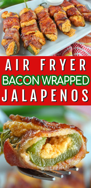 These air fryer bacon wrapped jalapenos will be an instant hit in your home! They’re stuffed with a taco cream cheese filling and you might want to double the recipe – or you’ll end up eating them all yourself!
 via @foodhussy