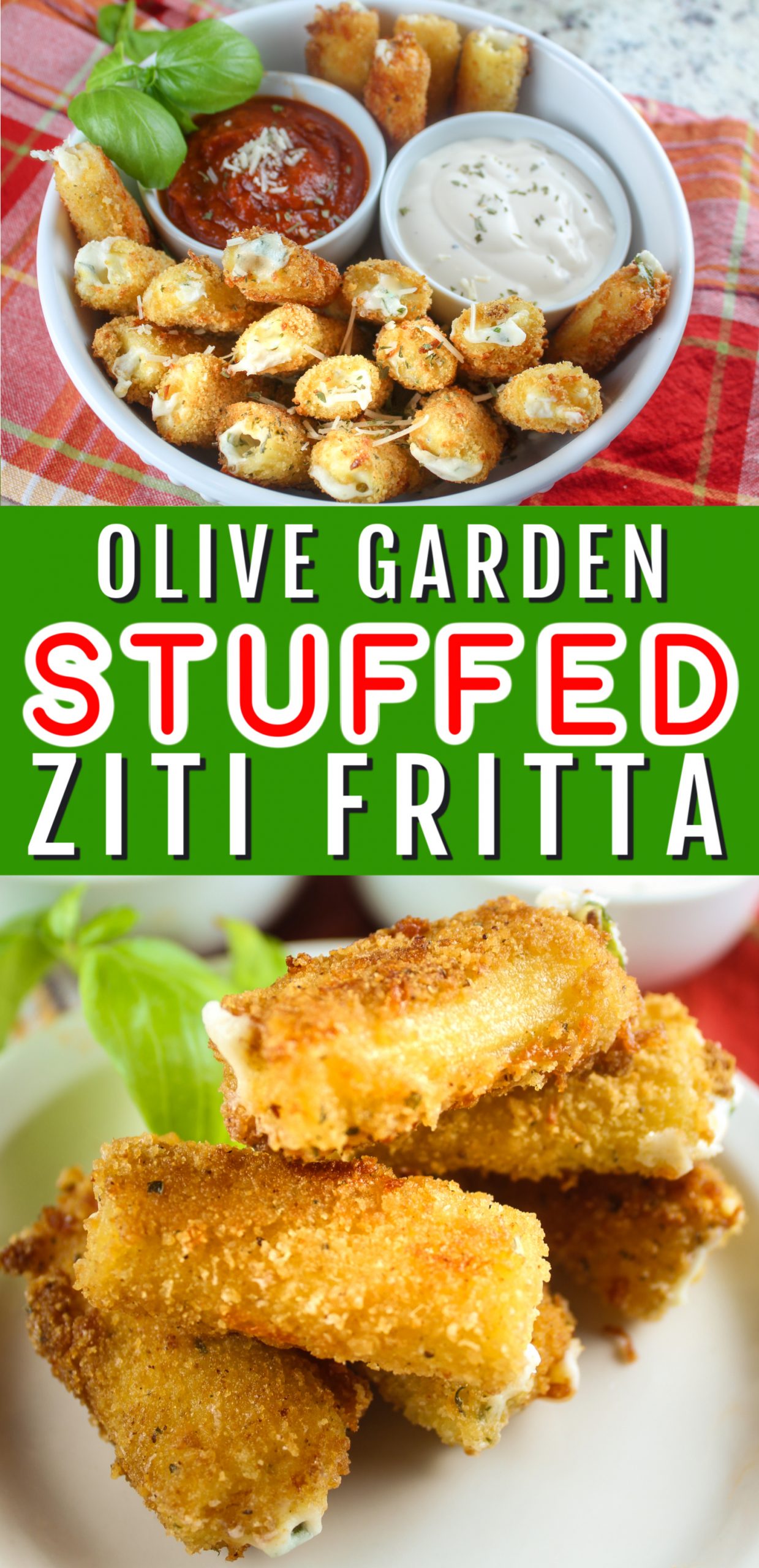 Olive Garden is clearly one of my favorite restaurants and this Stuffed Ziti Fritta is my favorite appetizer! Cheese filled noodles fried and dipped in alfredo & marinara - yum! via @foodhussy