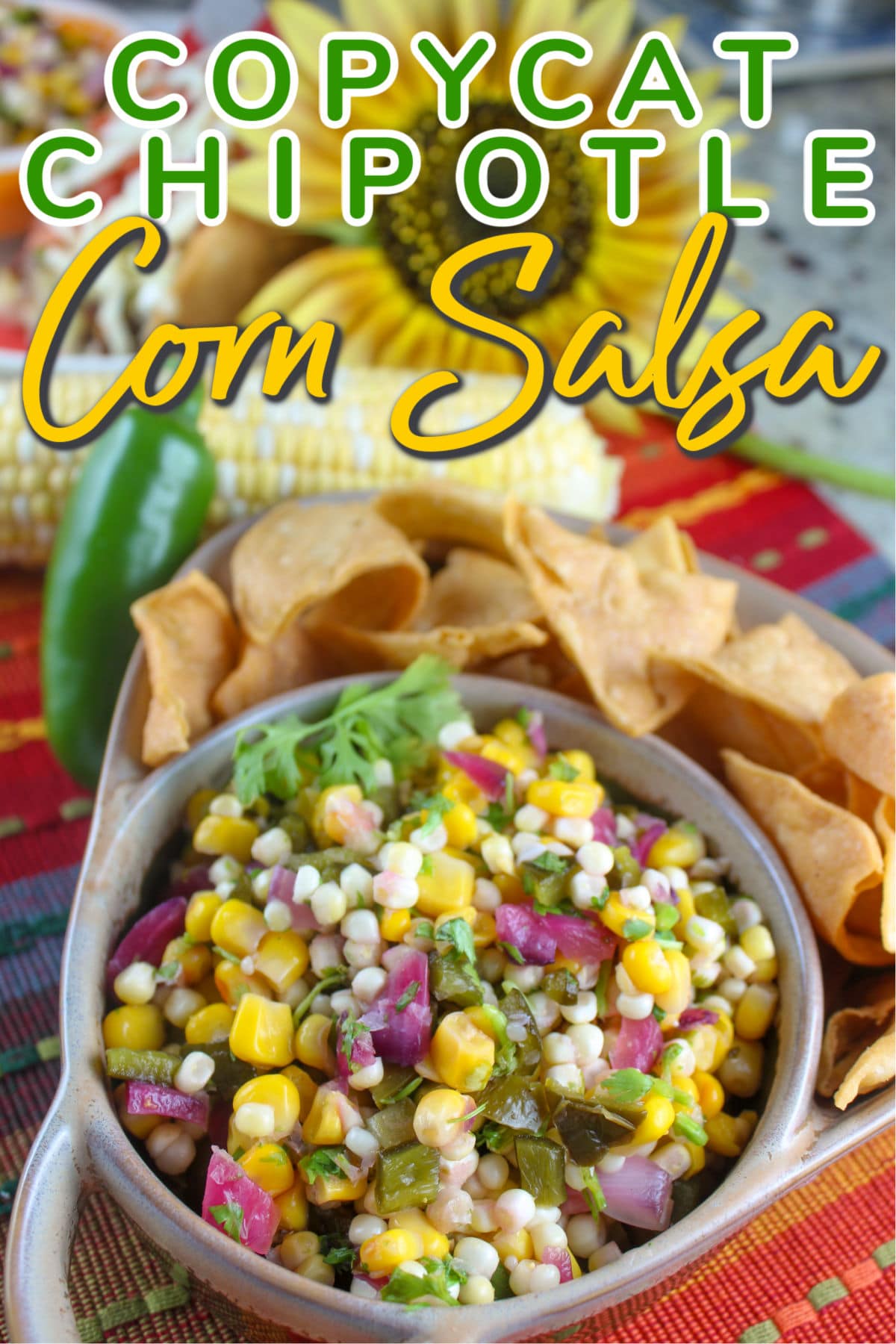 Summer means fresh corn and I'm giddy about it! One great way to use fresh corn is in a corn salsa - and I love the one at Chipotle so I decided to make it for myself - it's spicy and sweet and perfect as a chip dip, on tacos or even on chicken or salmon!  via @foodhussy