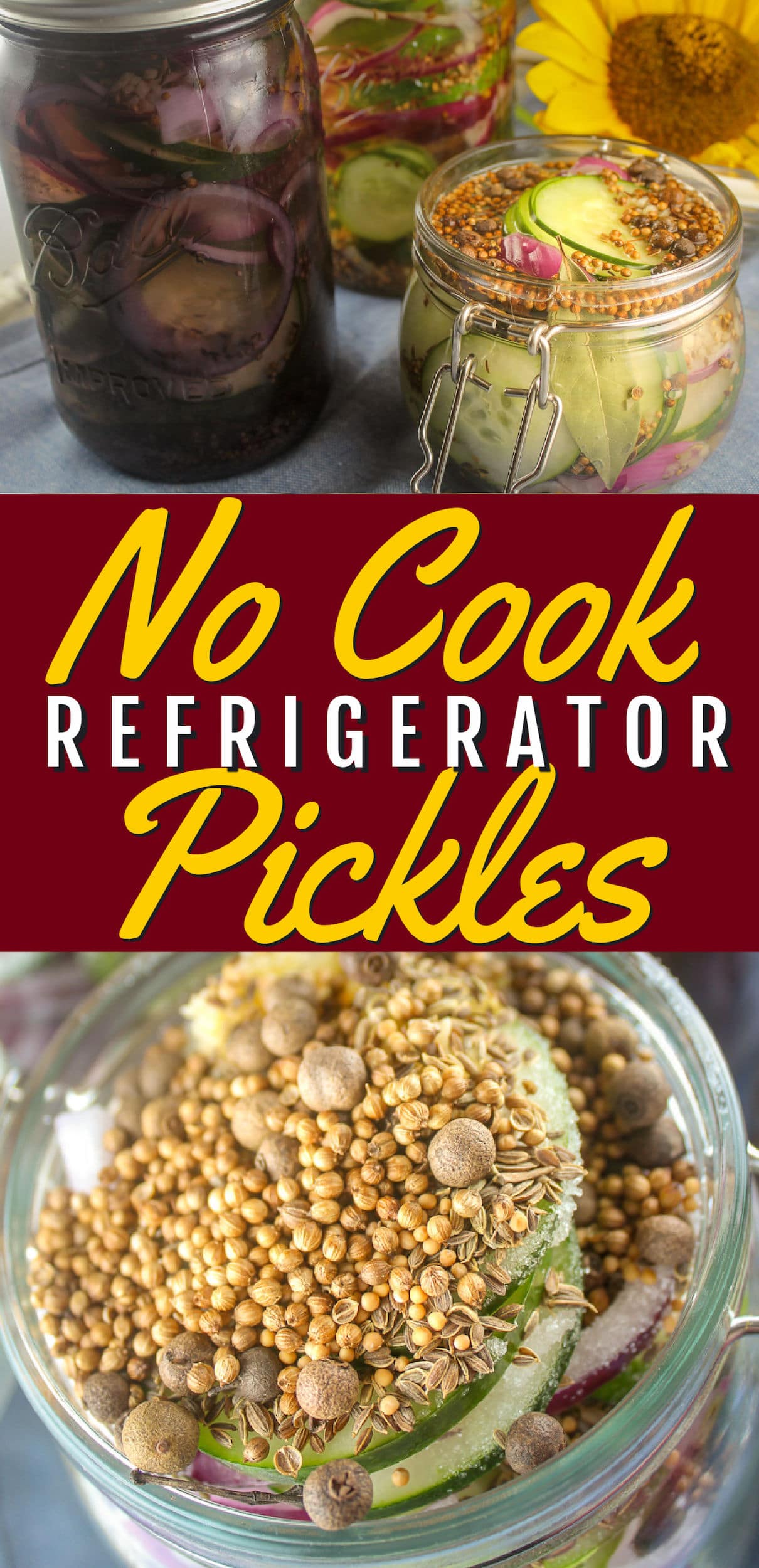 私のお父さんは、庭からキュウリとタマネギで夏の間、no cook refrigerator picklesを作っていましたが、今年は彼の逝去を記念して、私は自分のために 彼のレシピは、いくつかの調味料とかなり酢、水、キュウリ、タマネギだった-しかし、私はそれを自分のものにするためにそれをjazzed。 via@foodhussy