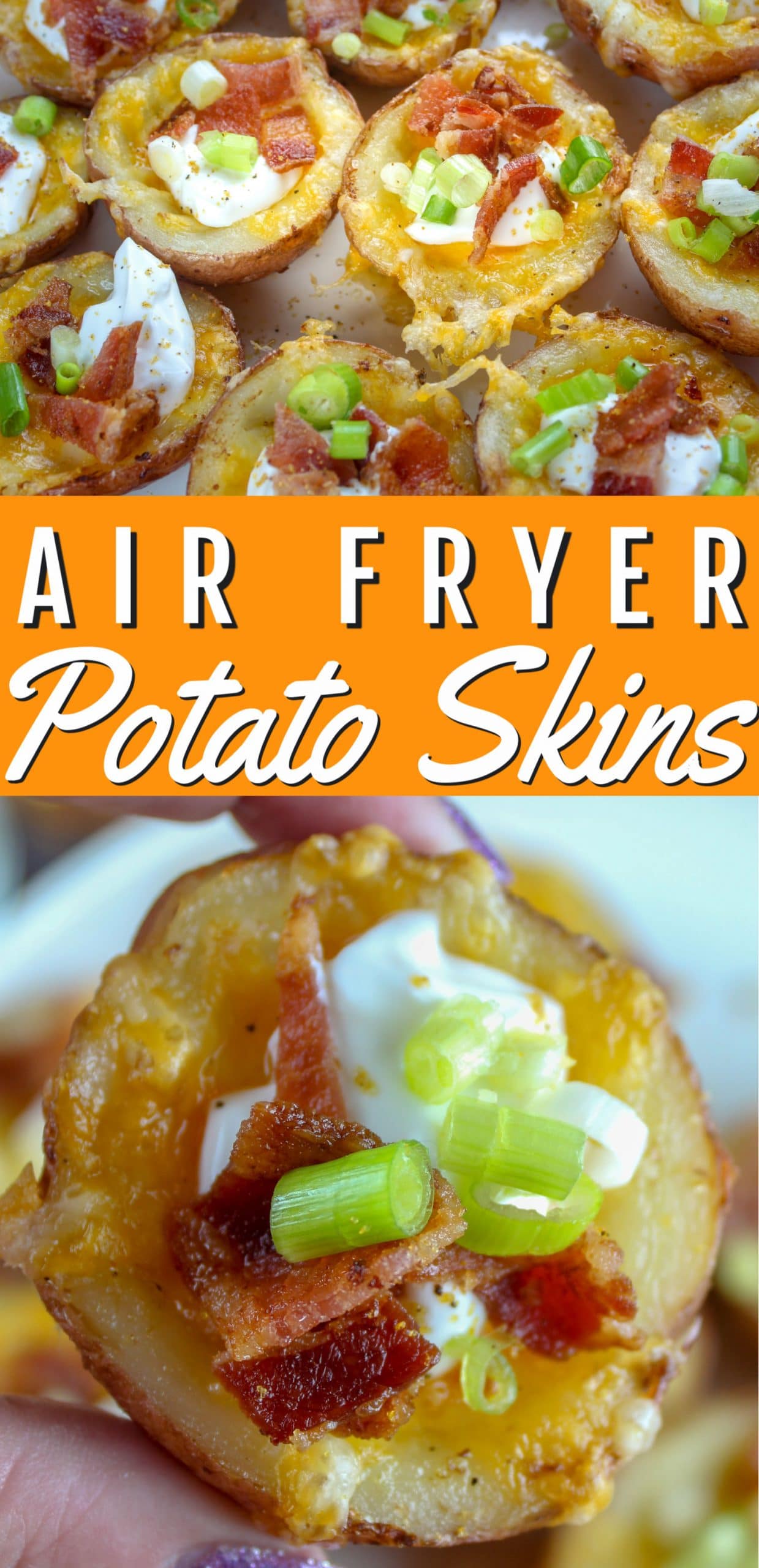 I'm a SUCKER for potato skins - I mean - what's not to love? I've never made them at home - until now! These air fryer potato skins are so much quicker and man on man - I can tell you - I ate the whole plateful. Oye! Cheese, bacon, sour cream - I'm hungry again already!  via @foodhussy