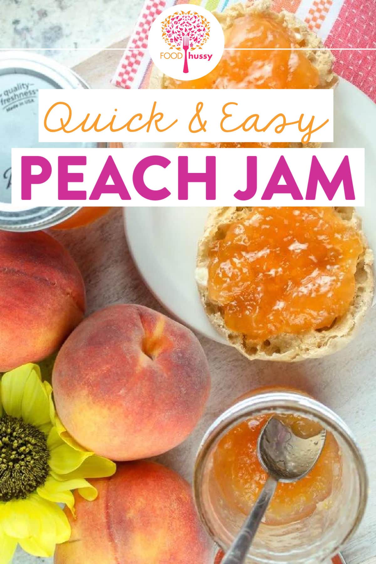 Summer means fresh peaches and that means I'm making this easy peach jam - from scratch! I'll tell you - it's so good - I've eaten two jars of it already. Summer fruit season is definitely my favorite! via @foodhussy