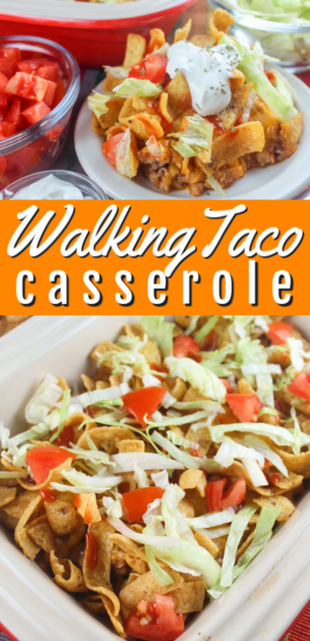 It's football season again and I still remember making Walking Tacos at the football game concession stand. But as a grown up - I don't need to hold a bag of chips for dinner so I made this delicious Walking Taco Casserole!  via @foodhussy