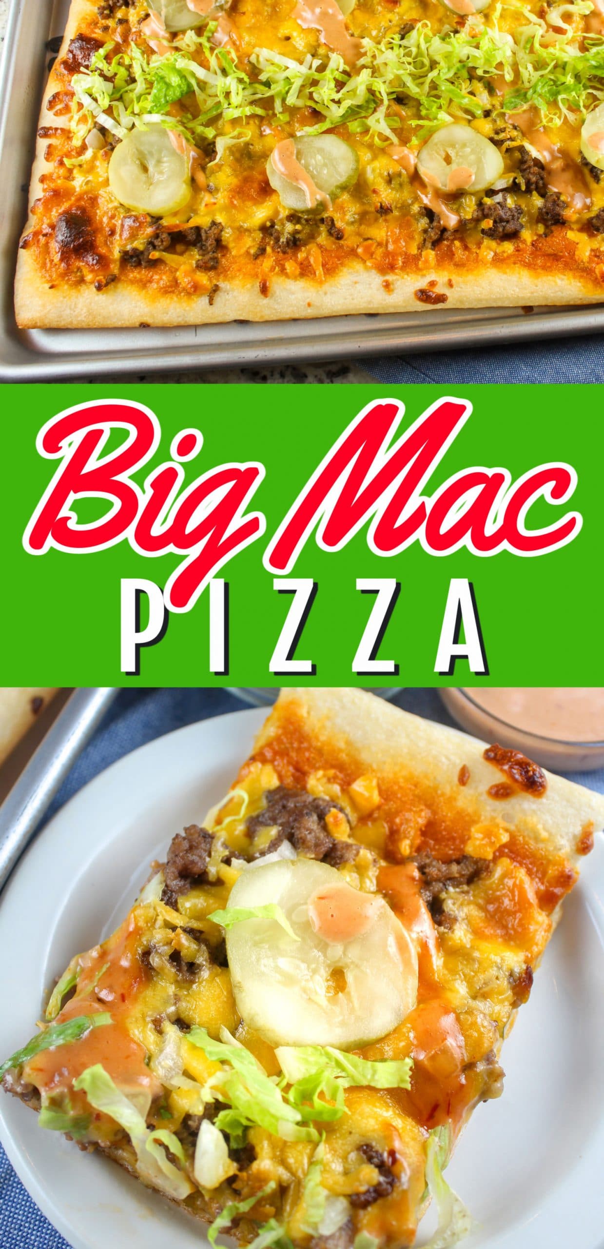 Big Mac Pizza? Yes!!!! I love a Big Mac - it's my go-to order but I never make one at home - yet I'm always making pizza - so let's put the two together! Big Mac Pizza is so fun and you'll be so surprised when you bite into it - it tastes just like a Big Mac! via @foodhussy