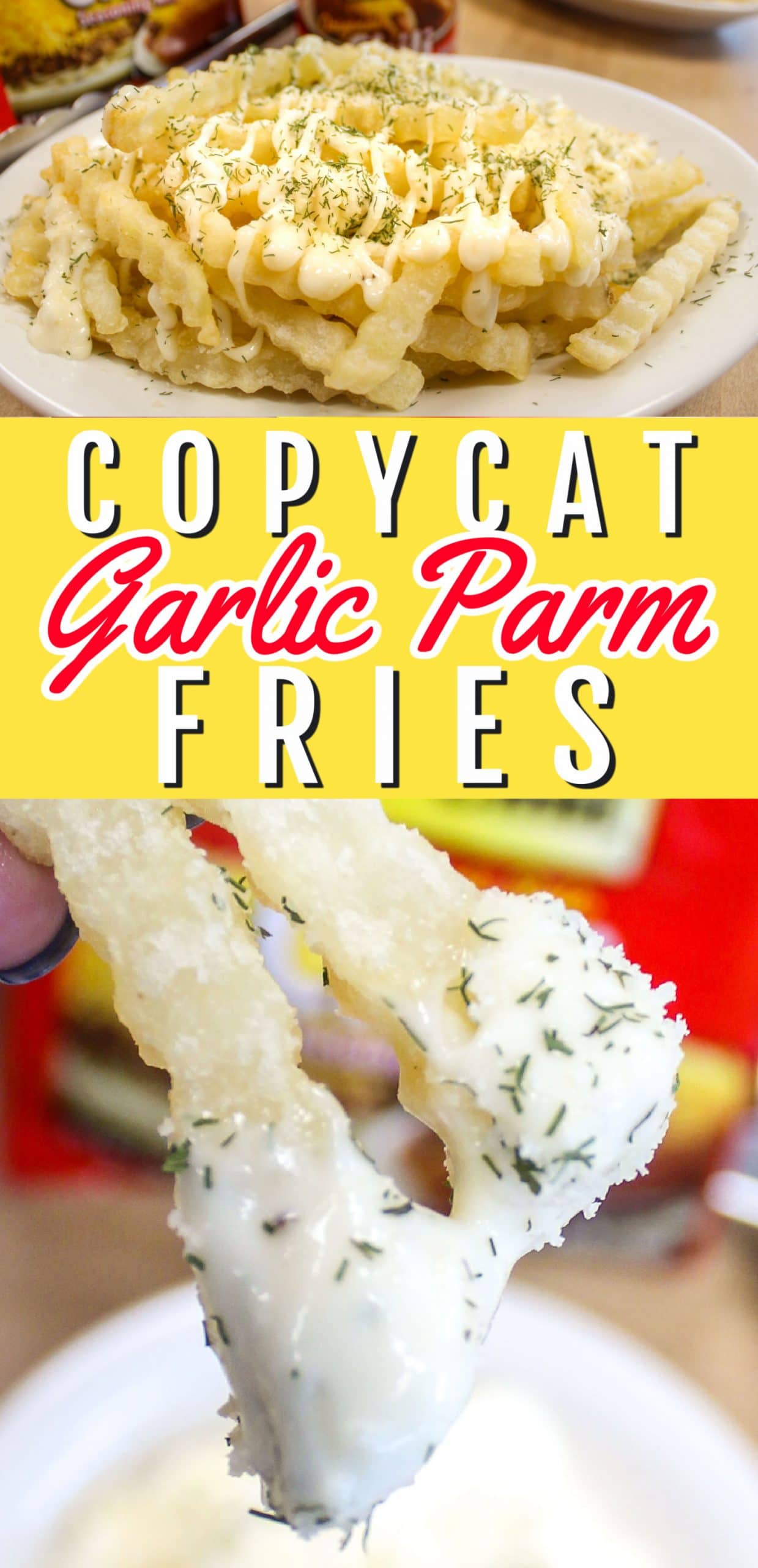 Gold Star Chili's Garlic Parmesan Fries are SO AMAZING! Seriously - I've worked with Gold Star Chili for a few years and when they introduced these fries - everybody at the dinner was scarfing them down! They're crinkle fries topped with this yummy Garlic Aioli then sprinkled with Parmesan and fresh dill. So good!  via @foodhussy