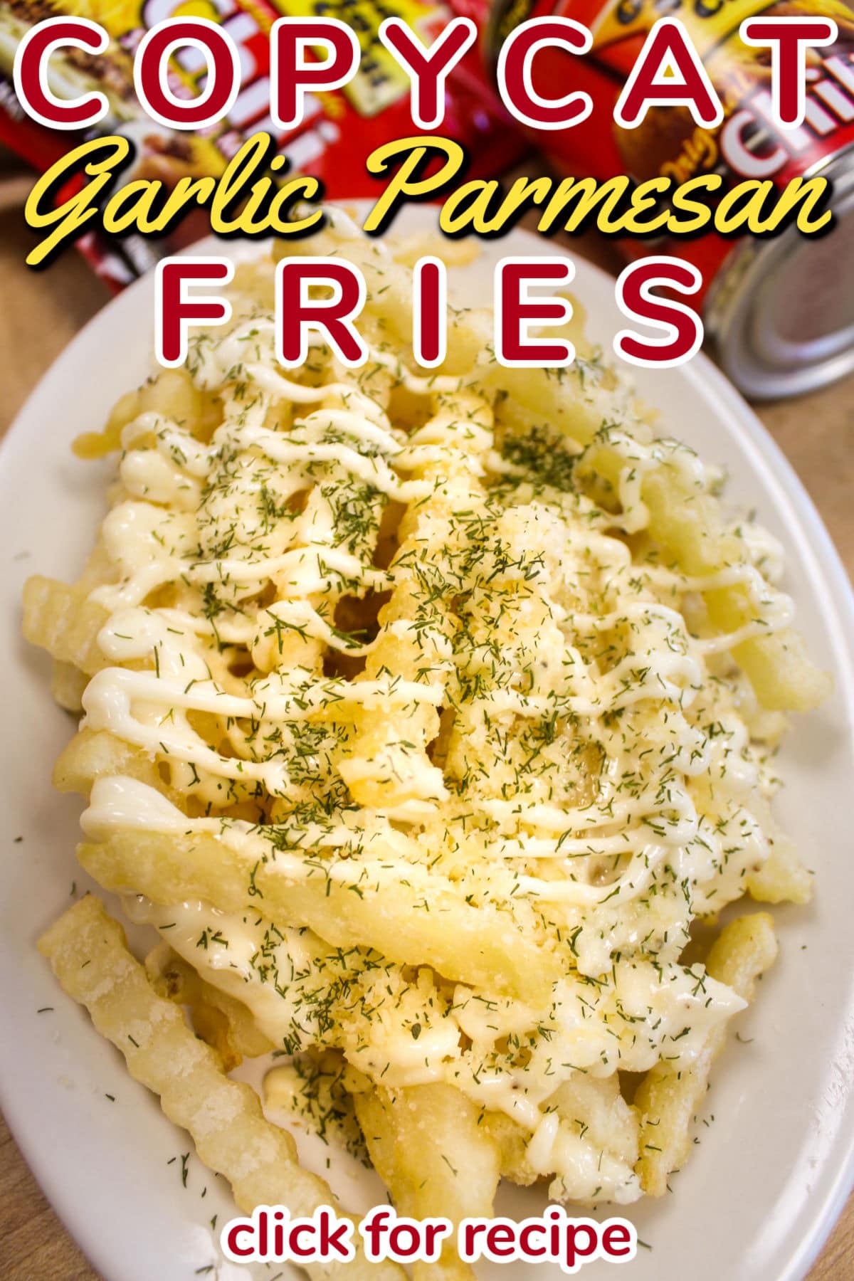 Gold Star Chili's Garlic Parmesan Fries are SO AMAZING! Seriously - I've worked with Gold Star Chili for a few years and when they introduced these fries - everybody at the dinner was scarfing them down! They're crinkle fries topped with this yummy Garlic Aioli then sprinkled with Parmesan and fresh dill. So good!  via @foodhussy