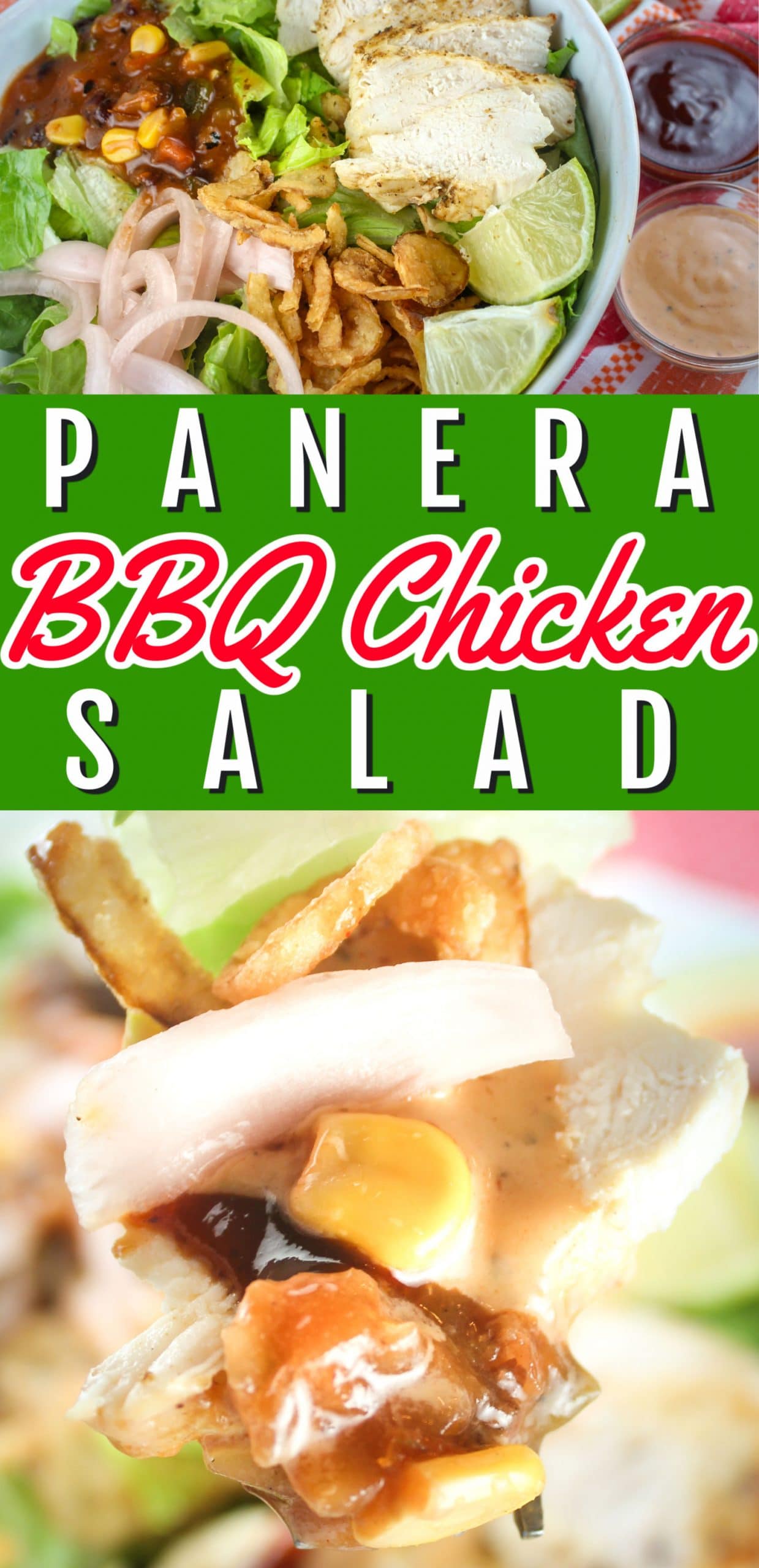 This Copycat Panera Bread BBQ Chicken Salad is brand new and so delicious - you'll have to make it for lunch and dinner! via @foodhussy