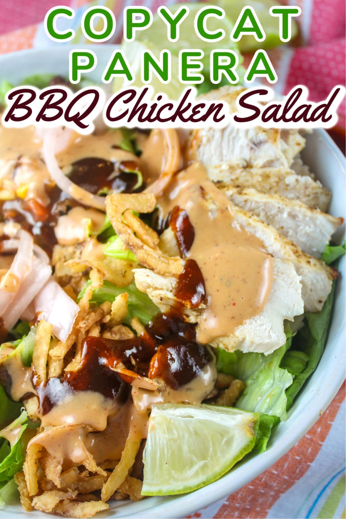 This Copycat Panera Bread BBQ Chicken Salad is brand new and so delicious - you'll have to make it for lunch and dinner! via @foodhussy