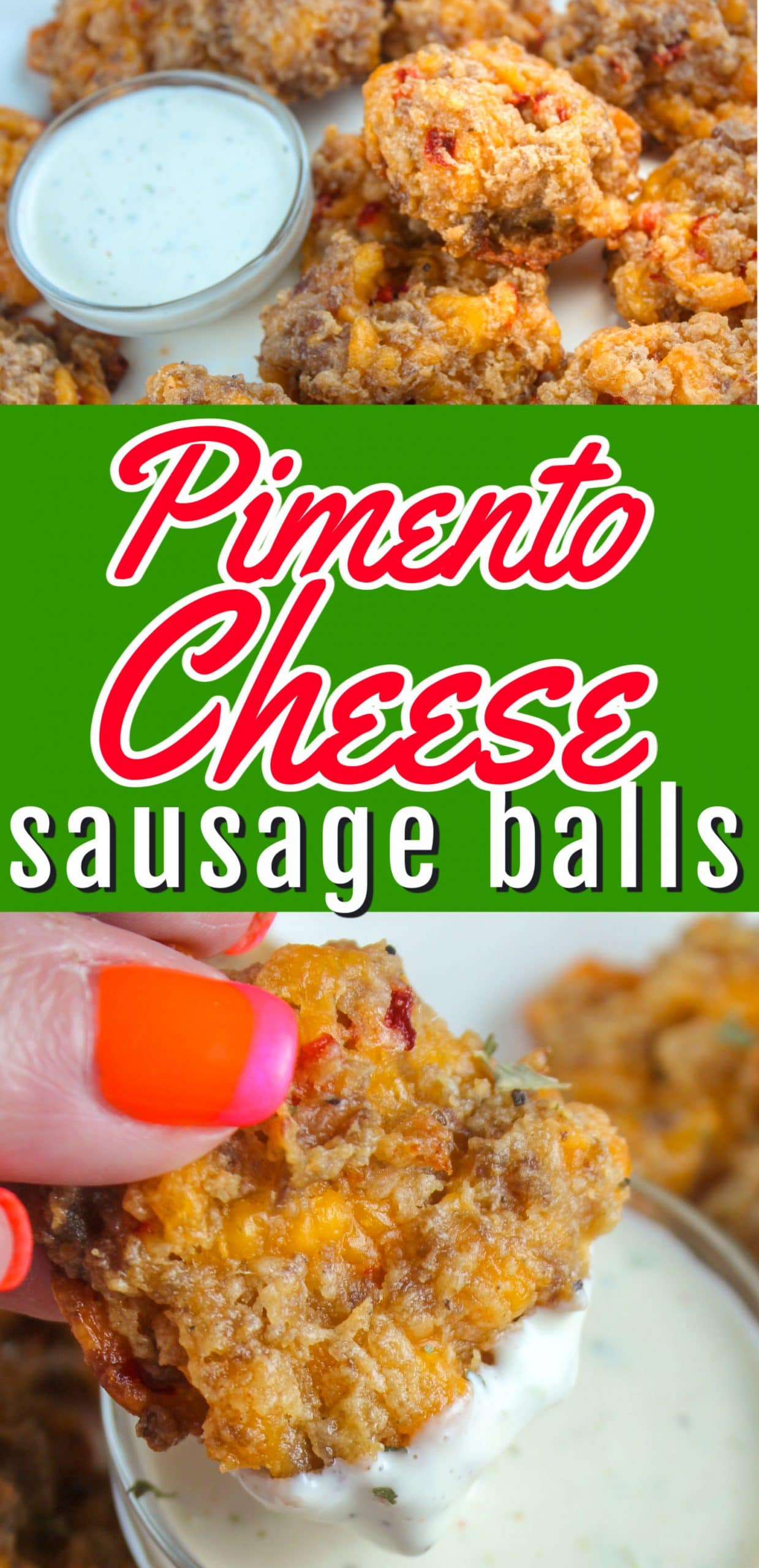 Pimento Cheese Sausage Balls are so tasty and I think the best version of sausage balls. If you haven't had them before - now's the time to make them! They're quick and a fun party food - but they also reheat really well.  via @foodhussy