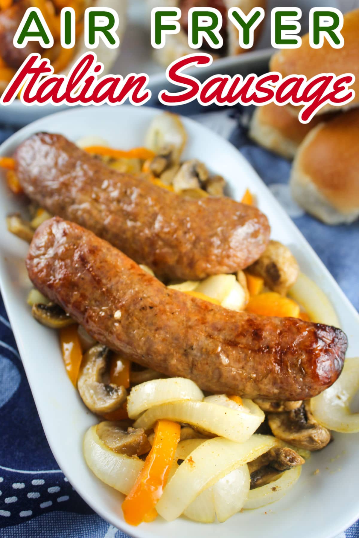 Air Fryer Italian Sausage and Peppers is a super quick weeknight meal that's ready in just 10 minutes! I like to add onions and peppers when I'm making this too. They all go together and taste great when I make Sausage Sandwiches!  via @foodhussy