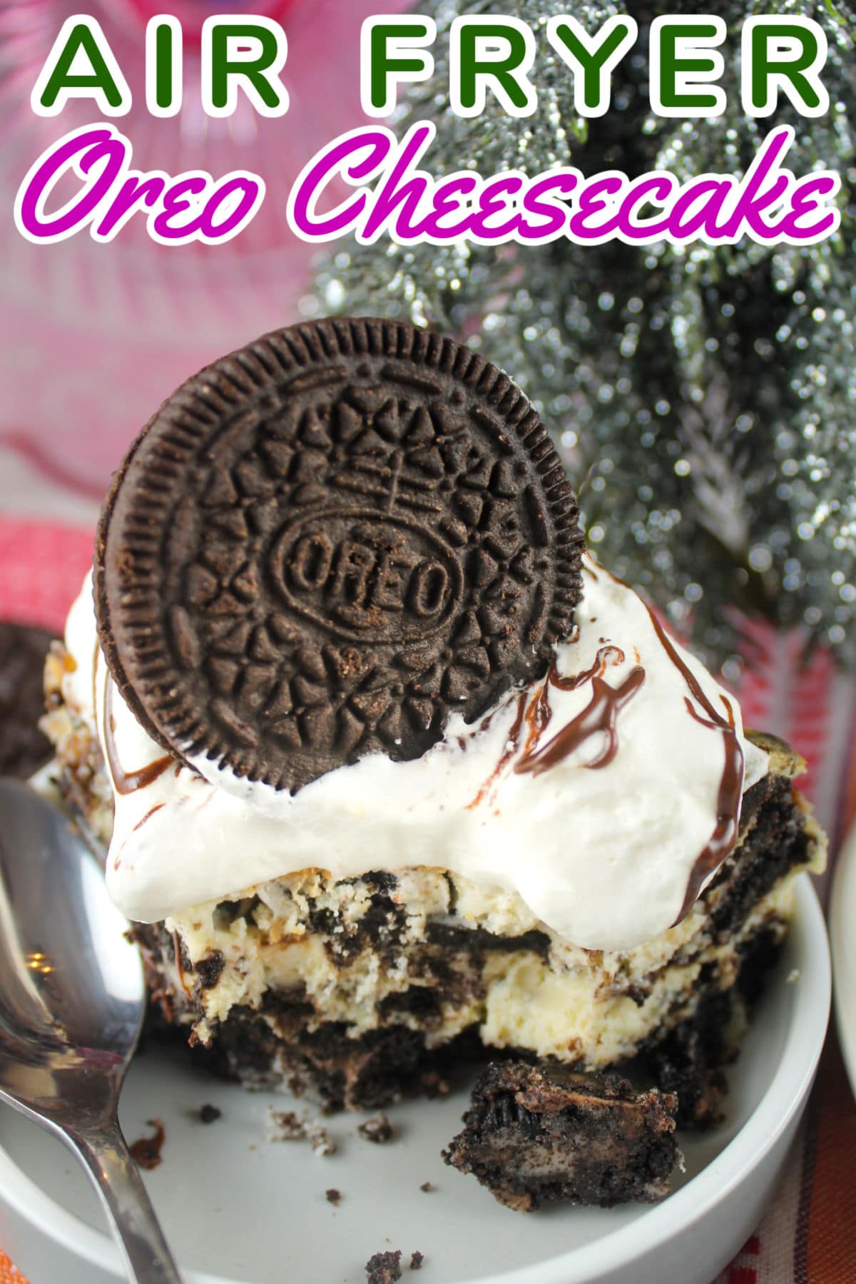 This Air Fryer Oreo Cheesecake was a milestone for me! I've had a food blog for 10+ years and never made a real cheesecake - UNTIL NOW! It's actually fairly simple and even quicker in the air fryer!  via @foodhussy